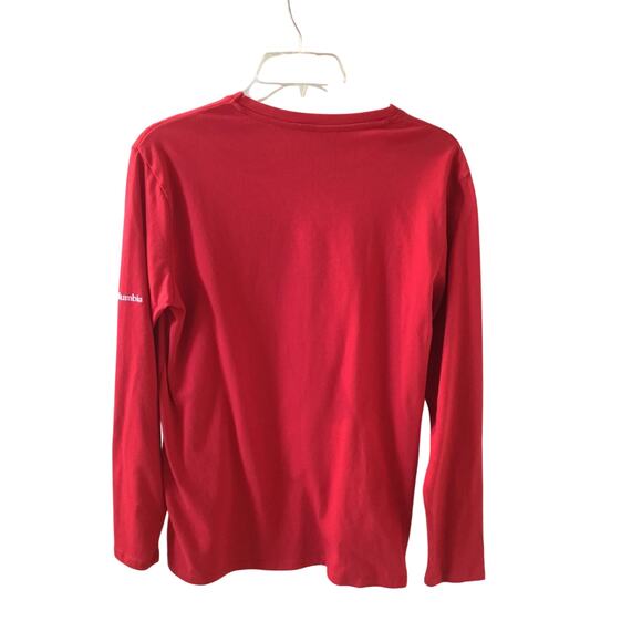 Columbia Men's Pajama Red Sleep Top Shirt Bear in Hammock Size S - Picture 2 of 4